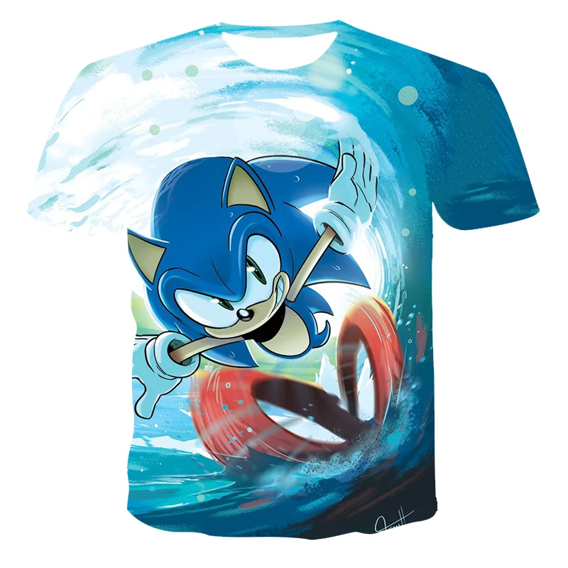 

New 2021 3D T-Shirts Baby Children ã€Sonicã€‘Hedgehog Lovely Kids Boys/Girls/Cartoon Tee O-Neck Clothes Summer Fashion Casual Tops