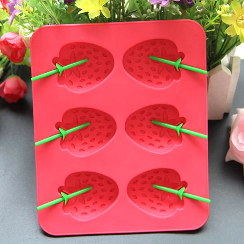 Экологически чистые Diy силиконовые клубничное мороженое производитель формочки для льда в виде фруктового льда лоток ванны кухонные аксессуары
