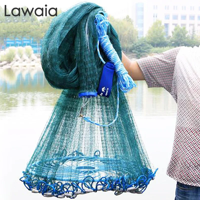 

Lawaia New Frisbee Fourth Generation Throw Net Hand Netting Fishing Net Green Silk Filament Net Toughness Durable Outdoor Tools