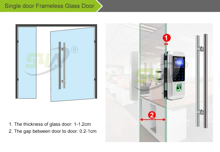 1.Single door Frameless Glass Door