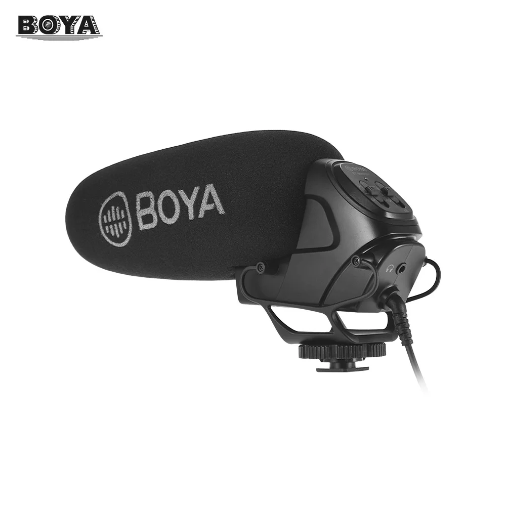 

Condenser Microphone Supercardioid 3-level Gain Control Recording Mic with Windscreens for DSLR Camcorders Interview Video