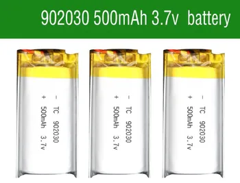 

5pcs 3.7V 500mAh 902030 lipo polymer lithium Rechargeable Lion battery for MP3 GPS DVD bluetooth recorder headset e-book camera