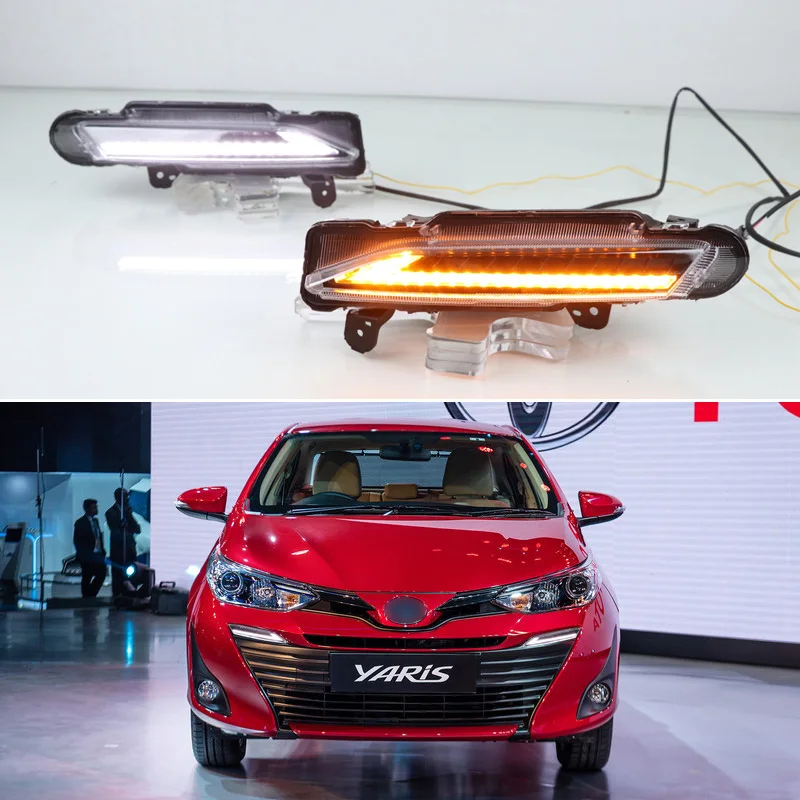Автомобильный светодиодный дневной светильник для Toyota Yaris 2017 2018 2019 авто DRL