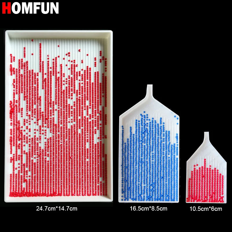 

HOMFUN Diamond Painting Accessories Large Capacity DIY Tweezers Diamond Plate Handwork Square Round Rhinestone Tray Big Tools
