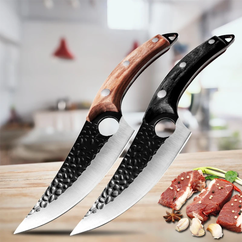 Chef Knife Forged Stainless Steel Butcher Outdoor Hunting Kitchen for Meat Fish Fruit Vegetable Boning Cleaver | Дом и сад