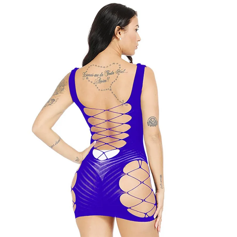 Hoolow Out Erotic Lingerie For Women Teddy Perspective Mesh Nightdress One Size Underwear Soutien Gorge Sexy Erotique 40NOV1112