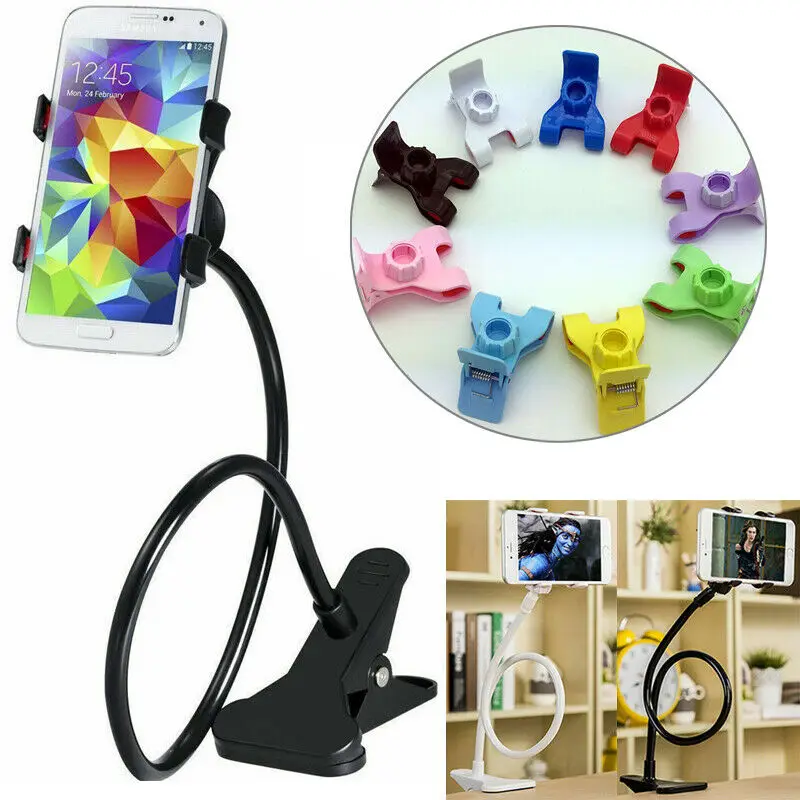 

Universal Mobile Cell Phone Holder Mount Clip Desktop Bed Flexible 360°Long Arm
