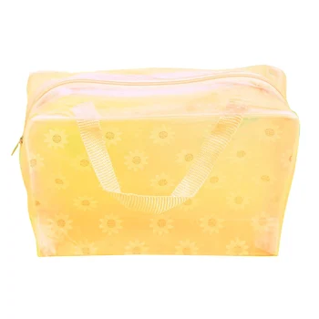 

Fashion Floral Print Waterproof Toiletry Pouch Handheld Transparent Makeup Zipper Baby Supplies Travel Bathing Pouch Storage Bag