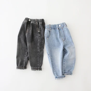 

Autumn Jeans for Child Boy Girls Pants Kids Children's clothes boys clothing 2 to 8 years old Fashion Baby Ripped Black Trousers