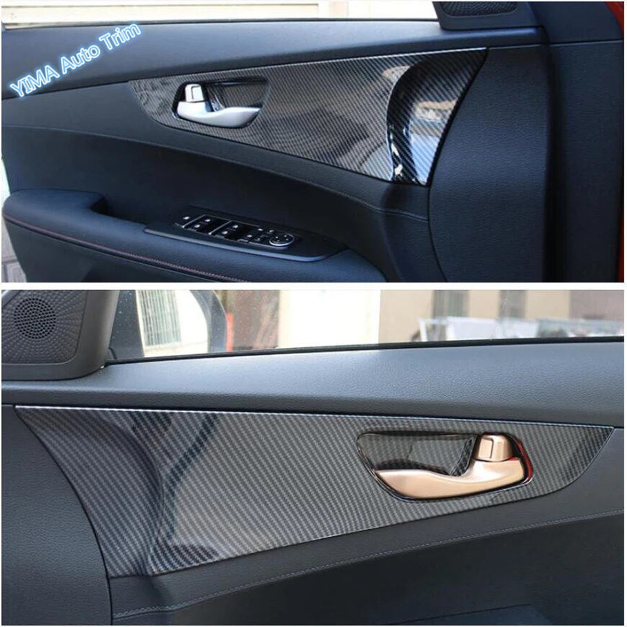 Lapetus Авто Стайлинг внутренняя дверная ручка ручки Чаша панель Крышка отделка Подходит для Kia Forte/Cerato/K3 углеродное волокно ABS