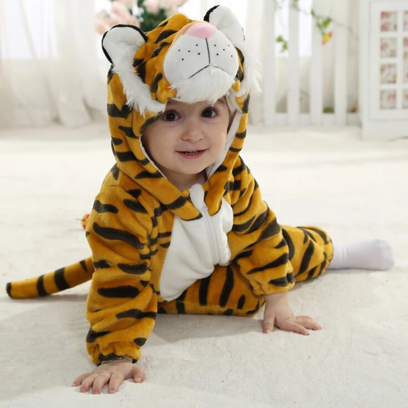 Детские пижамы кигуруми с тигром, одежда, комбинезоны для новорожденных, Onesie, аниме, карнавальный костюм, наряд, комбинезон с капюшоном, зимний комбинезон для мальчиков и девочек