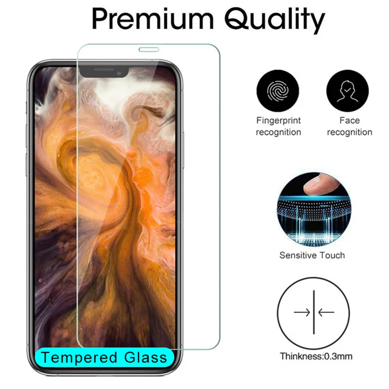 Защитное стекло закаленное 9H HD для iPhone 11 Pro Max/7/8/6/6S Plus/5/6/SE/X/XR/Xs|Защитные стёкла и