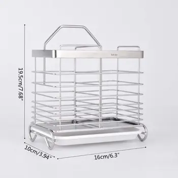 

Utensil Cutlery Holder Drainer Spoons Forks Two Slots Square Chopstick Cage Tool M0XD