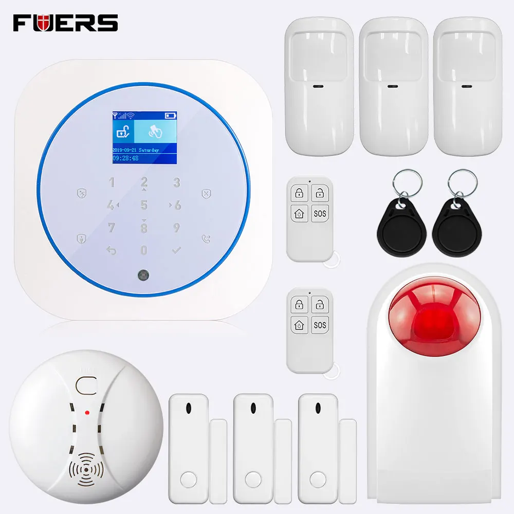 kit4 G12 1,8 дюймов панель беспроводной WiFi GSM Противоугонная сигнализация дистанционное управление RFID Tuya APP домашняя система охранной сигнализации - Цвет: kit4