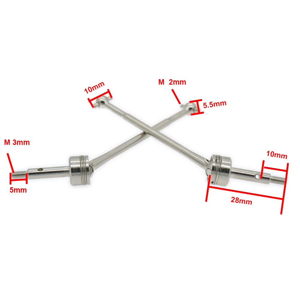 2 шт. приводной вал железная черная сталь серебро Cvd для Rc хобби модель автомобиля