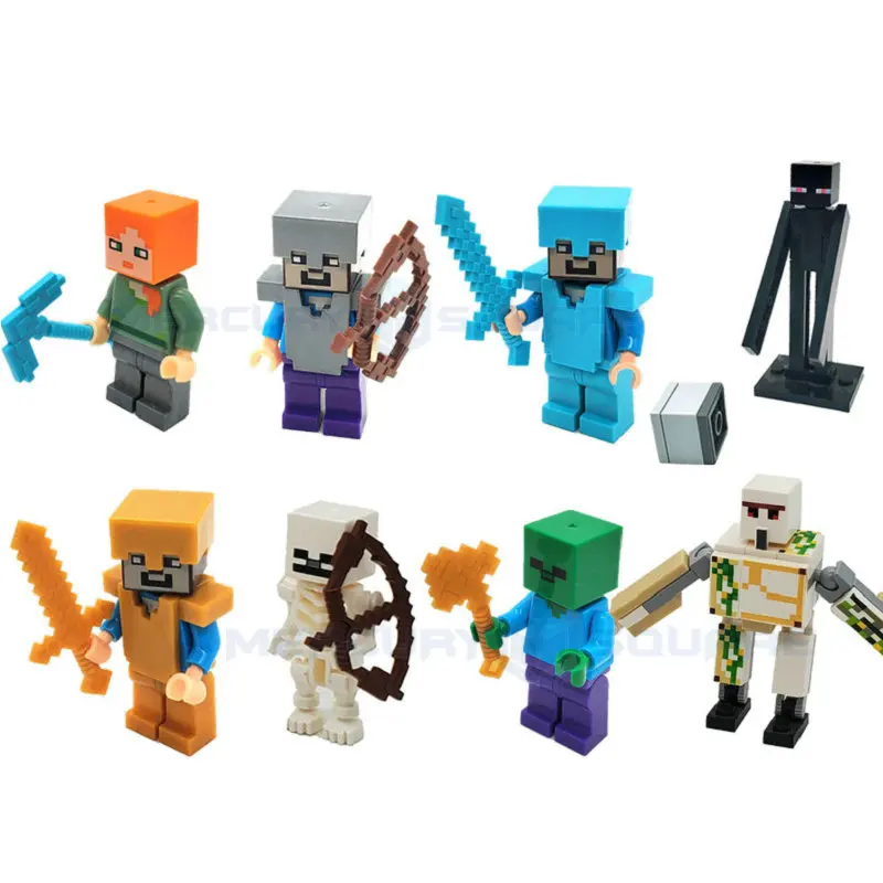 HOT Golden Armor Diamond Steves Building Blocks Action Figures Bicks Toys Set Gifts For Kids HOT Golden Armor Diamond Steves Building Blocks Action Figures Bicks Toys Set Gifts For Kids