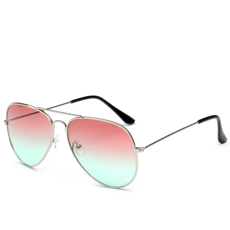 RBRARE, роскошные градиентные солнцезащитные очки для женщин, сплав, зеркальные, двойные цвета, очки для девушек, Ретро стиль, металлические очки, Lunette De Soleil Femme - Цвет линз: SilverRedGreen