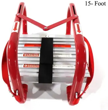 

Portable Fire Ladder 2 Story Emergency Escape Ladder 15 Foot with Wide Steps V Center Support Safe