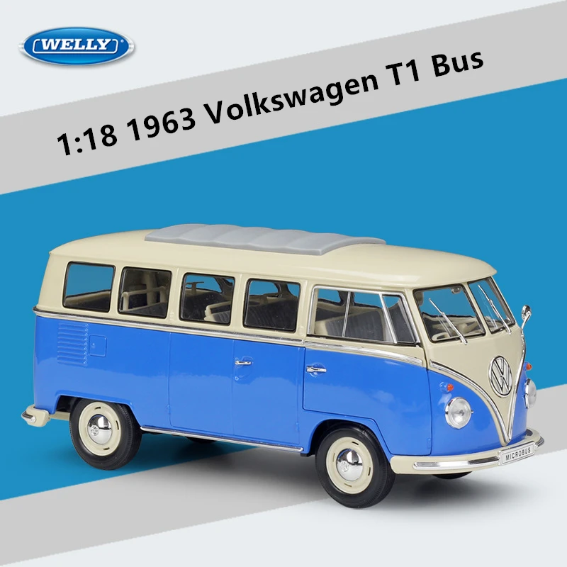 WELLY 1:18 Volkswagen T1 автобус фургон классический автомобиль сплав Ретро модель автомобиля классическая модель автомобиля украшение автомобиля коллекция подарок