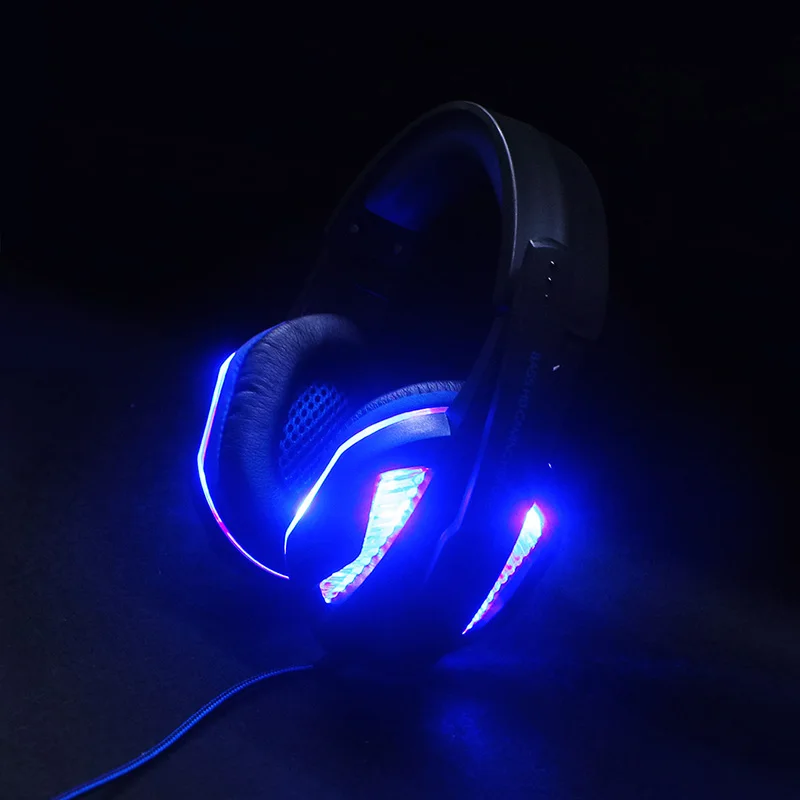 

Gaming Headsets Big Headphones with Light Mic Stereo Earphones Deep Bass for PC Computer Gamer Laptop PS4 New X-BOX
