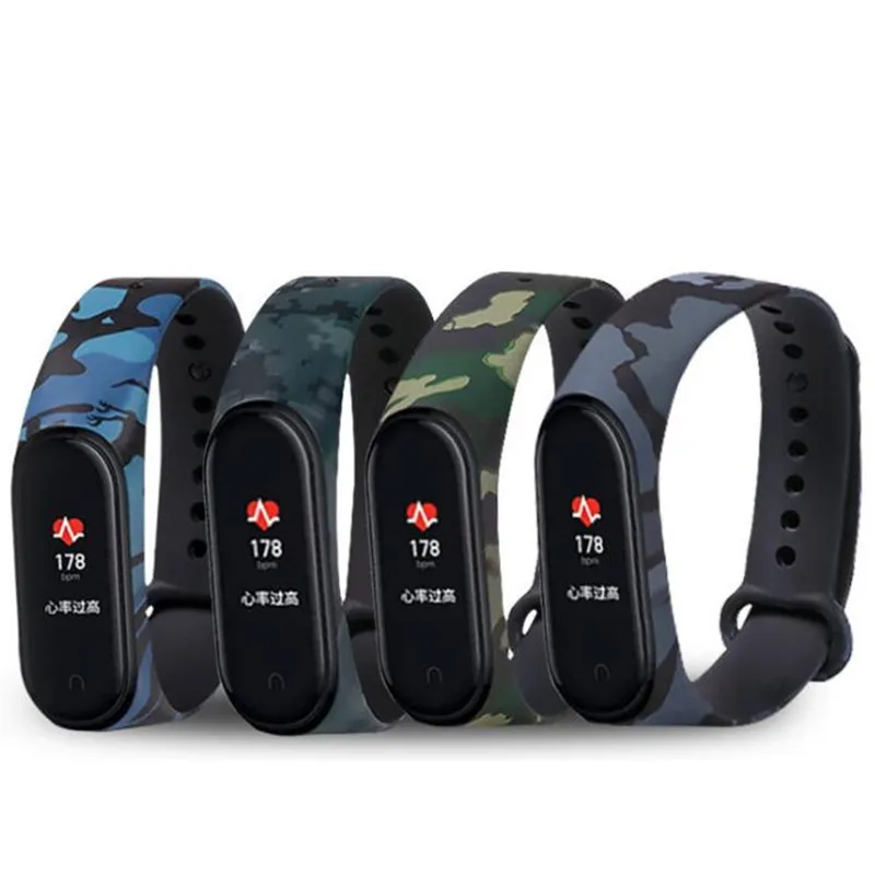 Камуфляжный ремешок для Xiaomi Mi Band 5 аксессуары смарт-браслета | Электроника