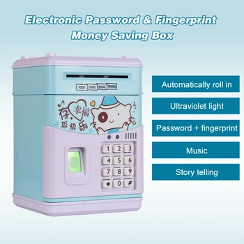 

Electronic Multifunctional Money Saving Box Money Bank Singing Saving Box with Password Fingerprint Gift Present Idea for Kids