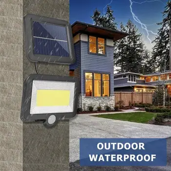 

2pcs 100LED Waterproof Solar Energy Powered Wall Lamp Motion Sensor Infrared Split Sensor Outdoor Courtyard Porch Light