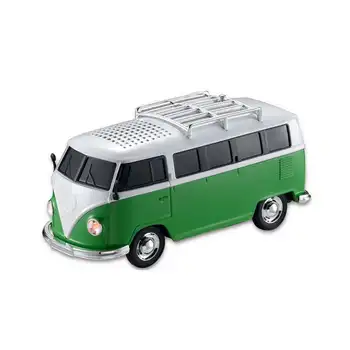 

Colorful Mini Bluetooth Speaker Car Shape Mini Bus Speaker Support Fm +U Disk Insert Card Mini Speaker Mp3 Player Green