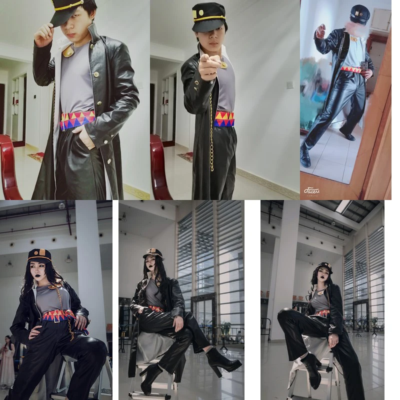 Аниме JOJO JoJo's Необычные Приключения Kujo Jotaro Косплей Униформа костюм