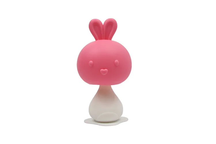 Pink rabbite Силиконовый Прорезыватель для зубов с мультяшным животным, Детские Прорезыватели, силиконовый Прорезыватель для зубов, детские игрушки без BPA для кормления, игрушки для малышей - Цвет: Pink rabbite