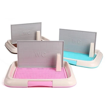

Pet Dog Portable Tray Lattice Toilet With Column Urinal Bowl Pee Training Toilet Easy To Clean Indoor Outdoor Pet Puppy Lavatory