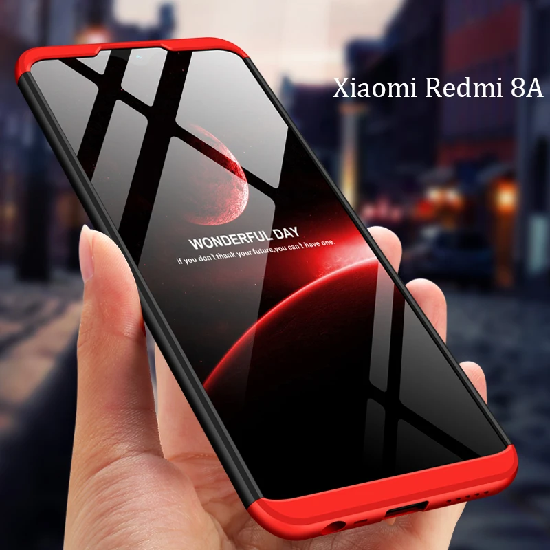 Чехол для Xiaomi redmi 8A жесткий Гибридный PC 360 полный корпус защитная задняя крышка