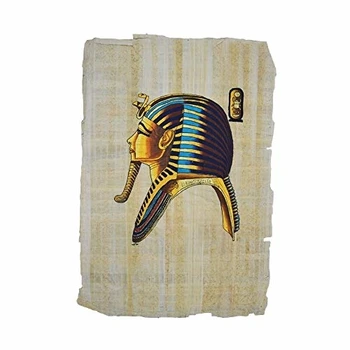 

Papiro Original Hecho y Pintado a Mano en Egipto, Mascara de Tutankamón, Mide 44 x 64 cm Aproximadamente