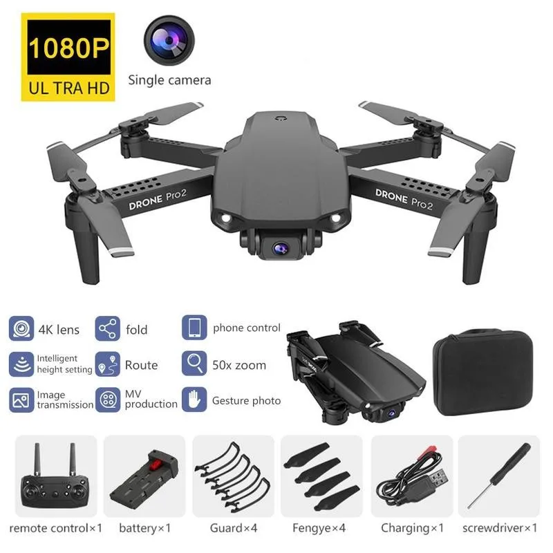 E99 Pro Mini Drone With HD Camera Hight Hold Mode RC Quadcopter RTF WiFi FPV Foldable Helicopter Battery