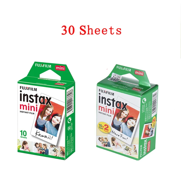 Fujifilm 10-200 листов белая пленка Instax Mini для FUJI Instant Photo camera Mini 9 Mini 8 7s 70 90+ сумка для фотоальбома - Цвет: 30PCS