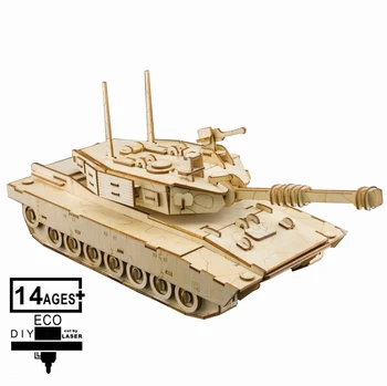 

DIY 3D Wooden Puzzle Game Laser Cutting Mechanical Model 214PCS Parts M1 Main Battle Tank Assembly Toy Gift for Boy & Girls