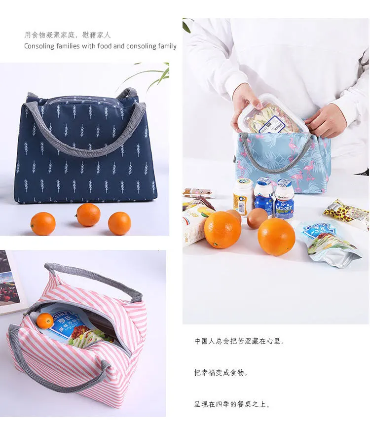 В настоящее время доступна горячая Южная Корея хипстер печатная изолированная сумка-холодильник напечатанная Bento коробка сумка портативный мешок для обеда руки