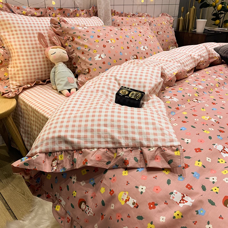 Пятнистый Комплект постельного белья современный дизайн хлопок милый Kawaii для