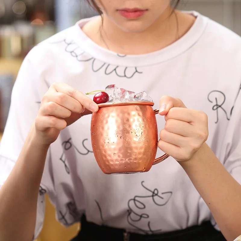 Amazon Hot Sale 530ml Stainless steel moscow mule copper mug for cocktail