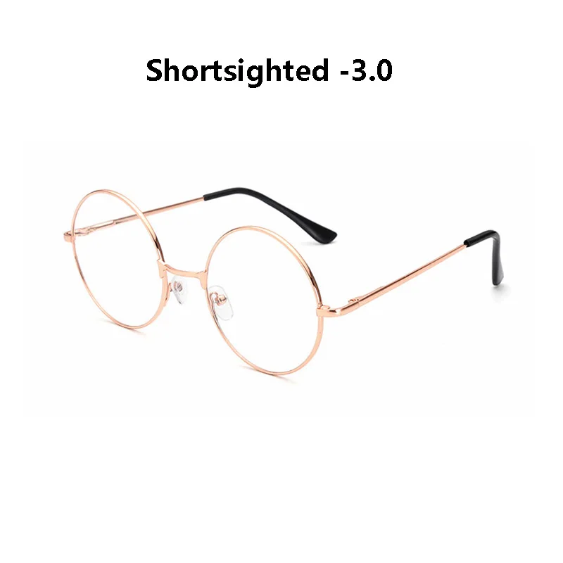 rose gold myopia 3.0 Zilead металлические очки близорукости круглые близорукие очки мужские и женские очки для близоруких с диоптрий-1.0to-4,0 - Цвет оправы: rose gold myopia 3.0