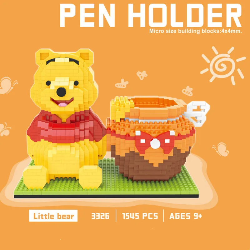 1545pcs Disney Miniature Building Block Winnie Pen Holder Losto Bear1629pcs Puzzle Boy and Girl Toy Decoration Children's Gift |