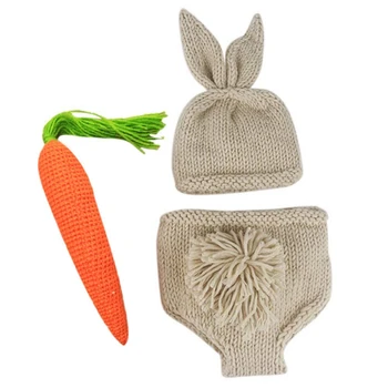 

Newborn Baby Photography Props Infant Boy Girl Knit Rabbit Photo Outfits