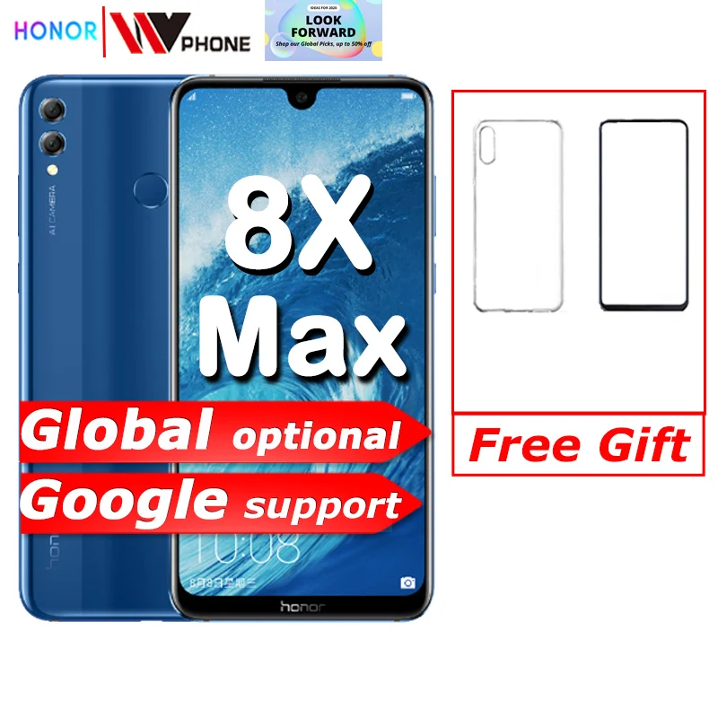 Skup Honor 8X Max 7.12 big Screen aktualizacja OTA Smartphone podwójny aparat Android 8.1 octa core 4900mAh bateria id odcisku palca