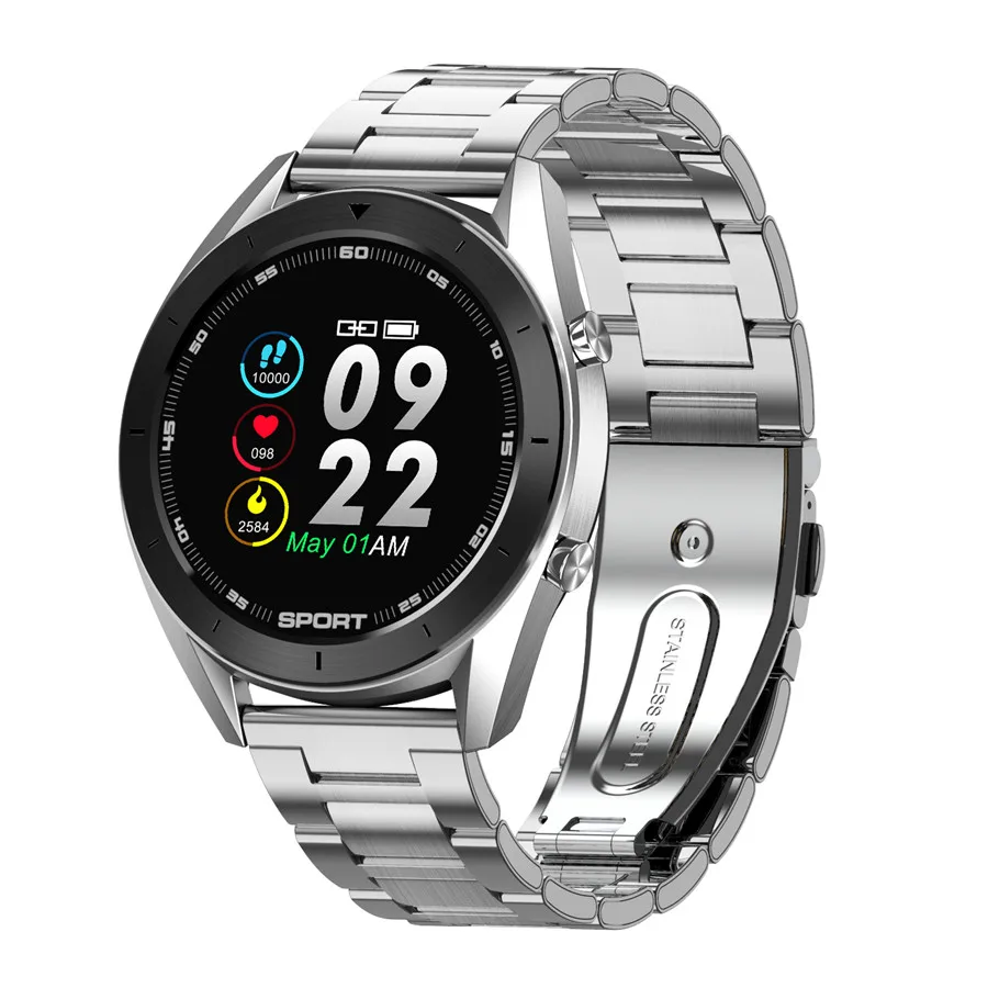 steel silver black DT99, деловые мужские спортивные Смарт-часы, пульсометр, кровяное давление, монитор SPO2, ЭКГ, Смарт-часы, водонепроницаемые, ip68, для Xiaomi, huawei, IOS - Цвет: steel silver black