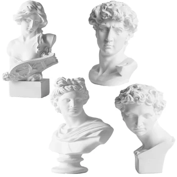 

[MGT]Nordic Character Sculpture Decoration David Gypsum Resin Statue Art Avatar Creative Bookshelf Home Decoration Artwork