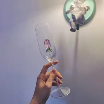

260ml Rose Champagne Glass Flute Glass Wine Glass Foam Wine Tulip Cocktail Wedding Party Glass Toast Glass