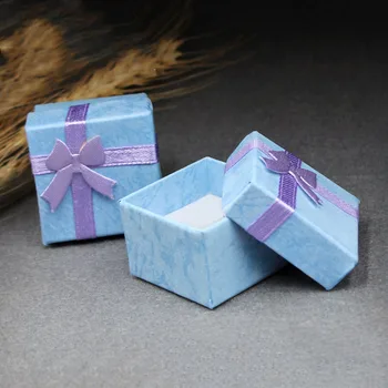 

New High-End Practical Ring Jewelry Storage Box Gift Box Bow Ring Earring Jewelry Packaging And Display Utensils
