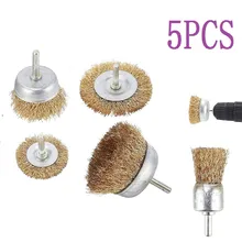 

1/4 Inch Shank 5pcs 4500RPM Wire Brushes 6mm Shank Attachment Brass Coated
