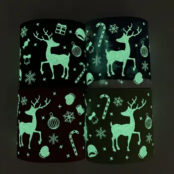 

New arrival 75mm (3inch) Christmas glow in the dark grosgrain ribbon accept customization free shipping by DHL