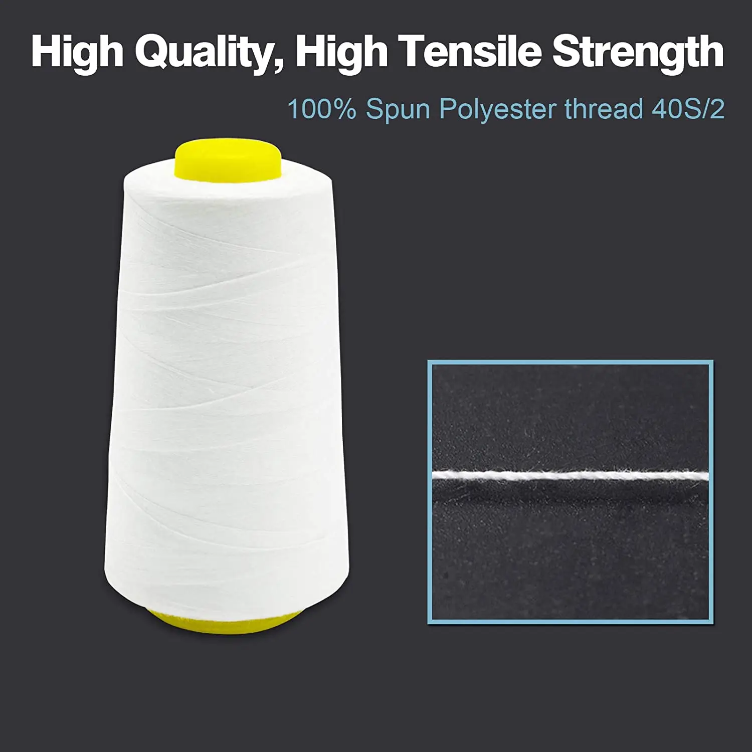 Polyester Sewing Thread 3000 Yards High Strength Spools of Thread